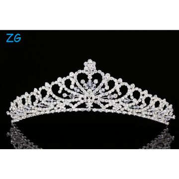 Flower Heart Pattern strass Cristal nuptiale Tiara Crown